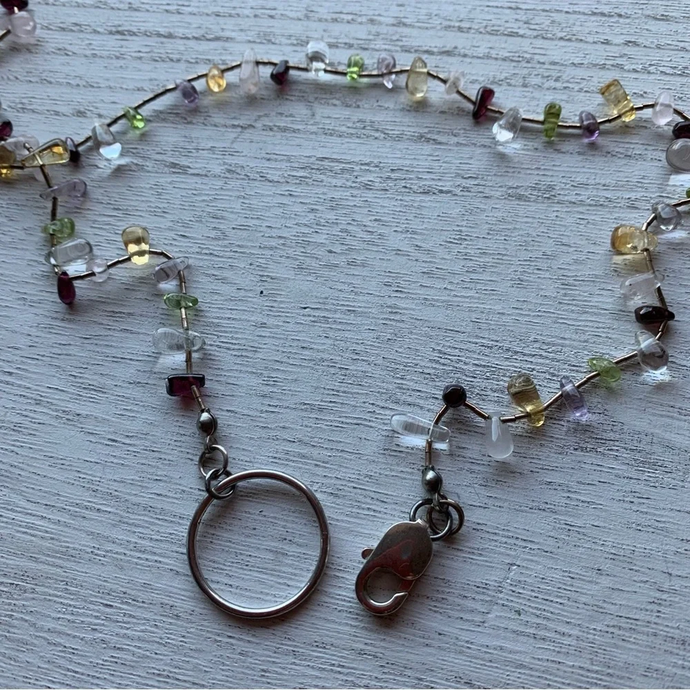 Eyeglass Necklace with Multicolor Beads and Front Clasp